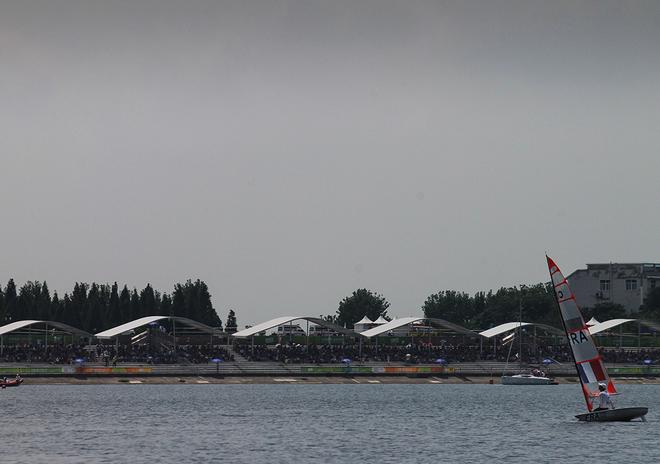 Nanjing 2014 Youth Olympic Games Day two - Spectators View Racing © ISAF 